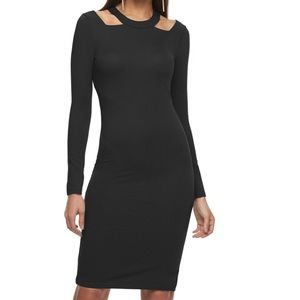 Jennifer Lopez Midi Black Cut Out Dress
